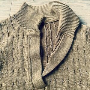 LAUREN RALPH LAUREN GOLD KNITTED VNECK  COWL NECK SIZE 1X
